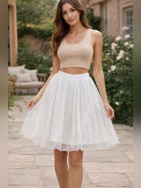 Vintage My Michelle Girls Large White Skirt Flowy A-Line Y2K Coquette Softcore S